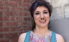 Beautiful tattooed teen got her anus nailed roughly