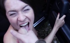 Pulled Eurobabe Facialized Outdoors After Car Fuck