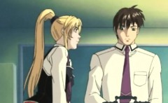 Hentai Brunette Rides Shemales Hard Cock