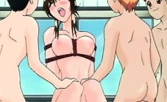 Roped Hentai Babe Gangbanged In The Shower