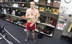 Gym Rat Training Naked In Pawn Shop To The Owners Delight
