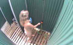 Czech Blonde Milf Cought in Public Shower