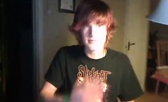Ginger Teenager Boy Jerking On Camera