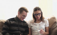 Nerdy Teen Receives Brave And Widens Her Legs For Fucking