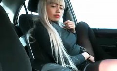 Blonde Czech teen flashing ass in public