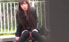 Japanese babe outdoors