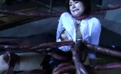 Alien Tentacles Cum All Over Her!