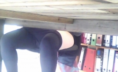 My mother masturbates under her desk