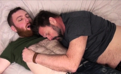 Wanking chub assfucking his bear lover