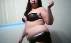 BBW girl dancing and striptease on webcam