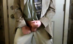 Str8 Israeli daddy jerk off in suit