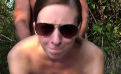 Busty amateur teen outdoor hardcore facial action