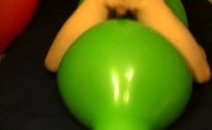 Big Green Balloon Riding Humping Cum