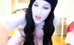 hot teen rides a dildo on webcam and having fun
