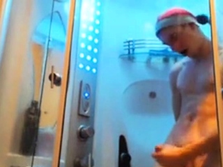 Cute Russian with big cock in shower