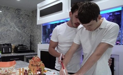 Boys Fuck Behind Their Stepdaddy And Invite Him To Join Them