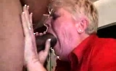 Hot and slutty granny fucks young big cock