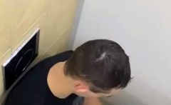 Spy For 3 Str8 Guy Jerking In Public Toilet
