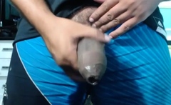 SOFT LATINO UNCUT BIG WET DICK STROKING