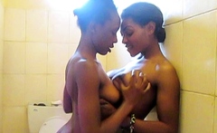 African Cuties Eating Pussy in Shower