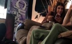 Wife gives a great amateur handjob pov style