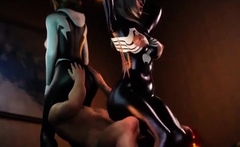 Spider-Gwen and Black Cat Fucking [bouquetman]