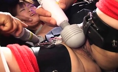 Asian bukkake fetish slut toyed and facialized