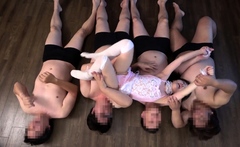 Japanese group sex with pussy licking and fucking