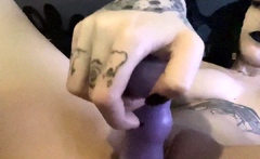 Stacked brunette goes solo toys and masturbation