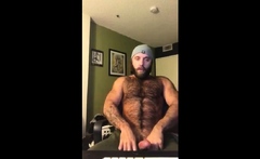 Hairy Lumberjack Masturbates, Showing Off His Cock