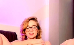 Curly Blonde Teen Records Solo Dildo Masturbation More at