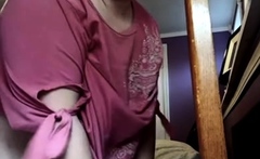 Fat babe shows everything and pees for me