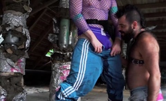 Axel Abysse Showered By Hairy Transman Before Getting Fisted