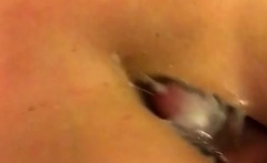 Hot POV homemade blowjob with brunette girlfriend