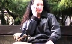 Public amateur fucked outdoors before cumshot