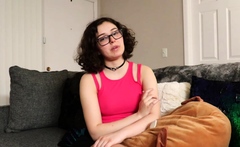 Cute Curly Brunette Solo Webcam Masturbation