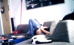 I caught my stepsister fingering on sofa