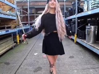 Amateur blonde cutie fucked hard in public