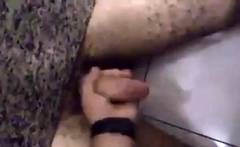 Stranger Handjob in a Public Restroom Glory Hole