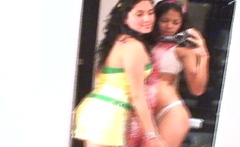 Naughty teen lesbo filming