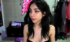 Shy brunette homemade amateur webcam teen