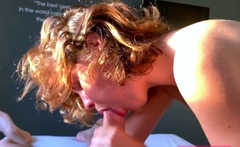 Teen Amateur POV Blowjob with Morning Cumshot