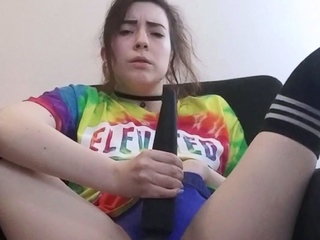 Stacked brunette goes solo toys and masturbation