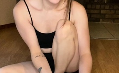 Brunette solo honey shows her masturbating skills