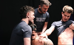 Grindr hookup anal fucked by three frat boys!