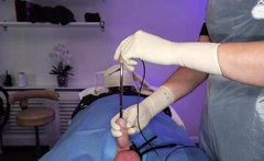 Gloves, Sounding, Chastity Removal, Semen Sample, Face