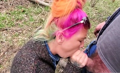 Public Blowjob by a Sexy MILF Who Swallows It All