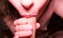 18yo Bunny gives a handjob and blowjob with cum in mouth