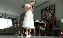 British blonde milf Jane Bond solo masturbation