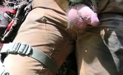 Hairy Bear Cock and Balls Pee Show